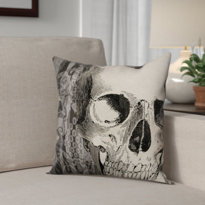 Skeleton's Head Throw Pillow