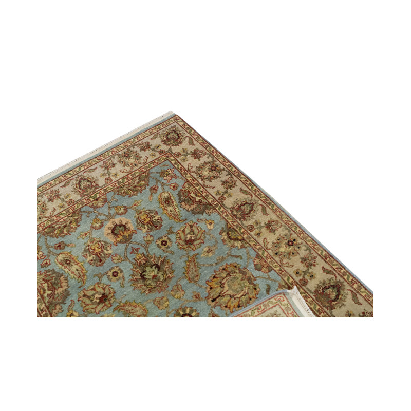 Tapis oriental bleu clair / ivoire en laine noué à la main Mountain King