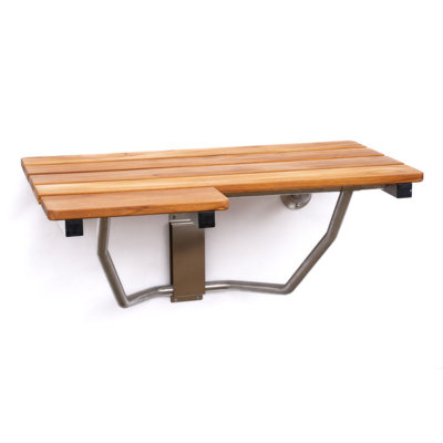 Banc de douche en L en teck Liberty, orienté à droite