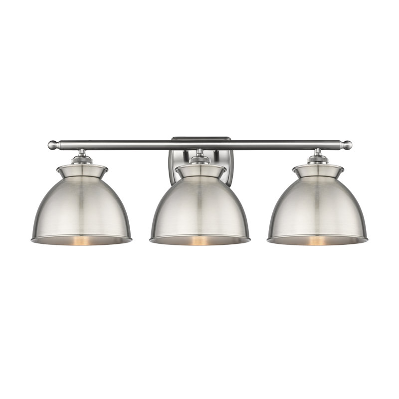 Éclairage pour meuble-lavabo à intensité variable 3 lumières Erastus, Nickel satiné brossé, Ampoule non incluse