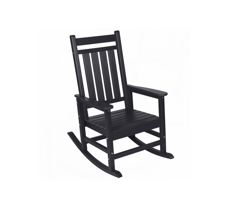 Chaises berçantes d'extérieur pour patio, Noir