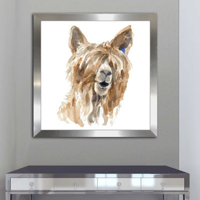 «Shaggy Llama», reproduction de peinture à l'aquarelle
