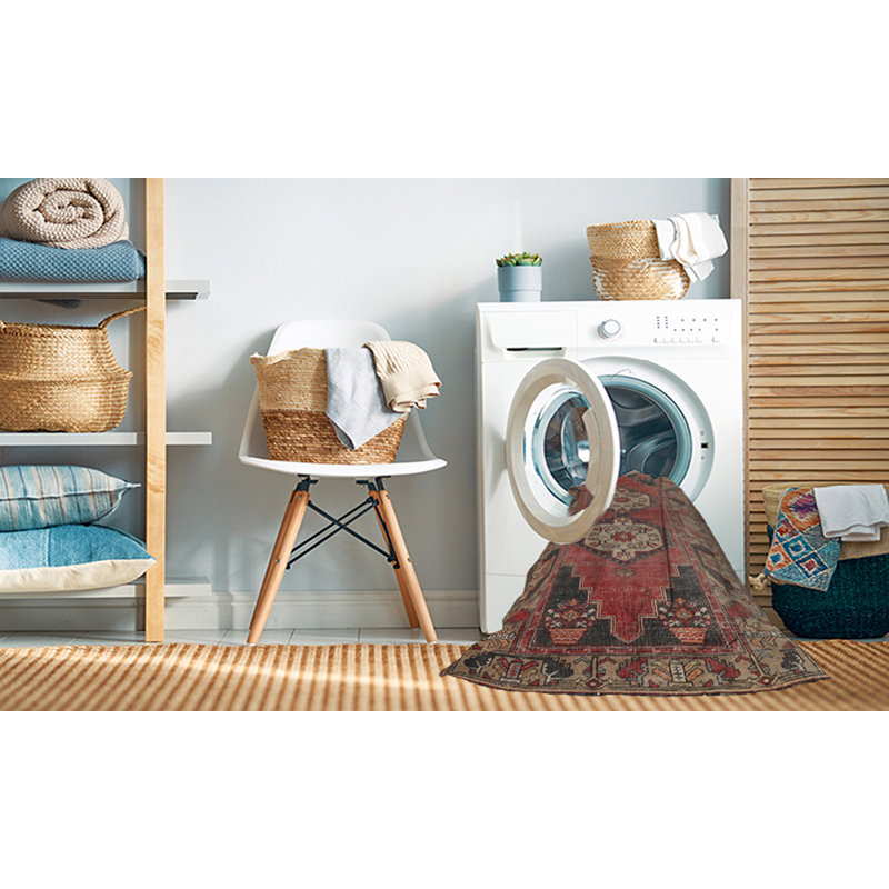 Tapis traditionnel 100% lavable à la machine 2459, Rond 6 pi