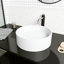 Lavabo de salle de bain rond en pierre blanche matte L 15 po x l 15 po x H 5 po Bryant