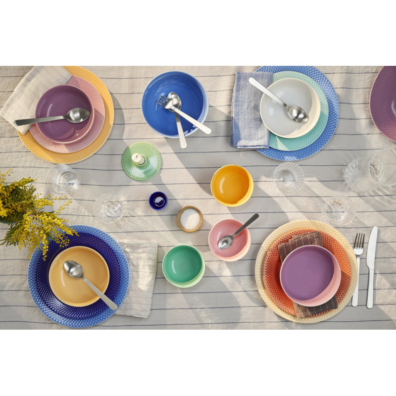 Rhombe Color Handmade Porcelain Dessert Bowl, Yellow