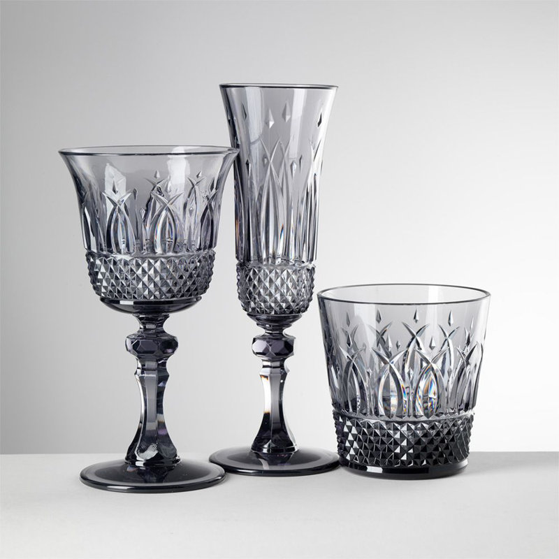 10 oz. Italia Verre à pied en plastique, Gris