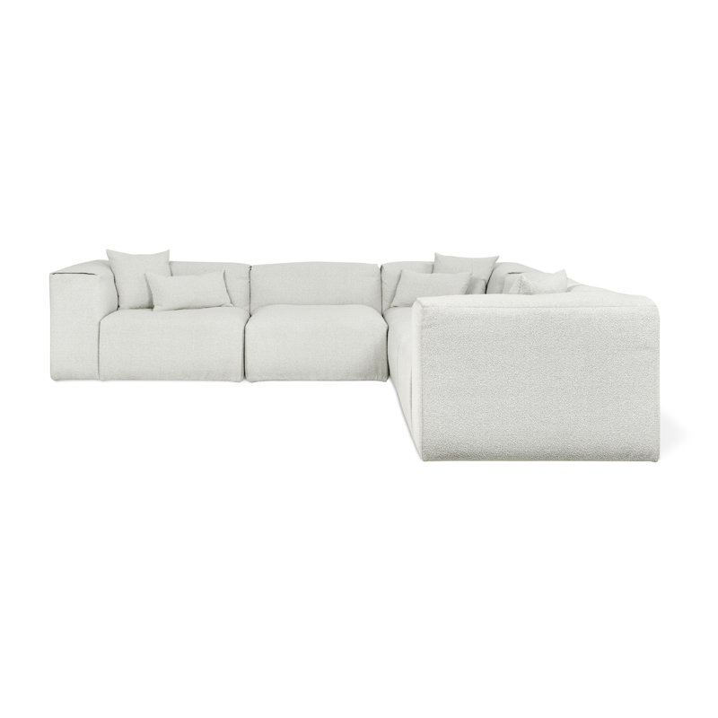 Canapé modulaire rembourré 5 pièces Nest, Boule de brouillard