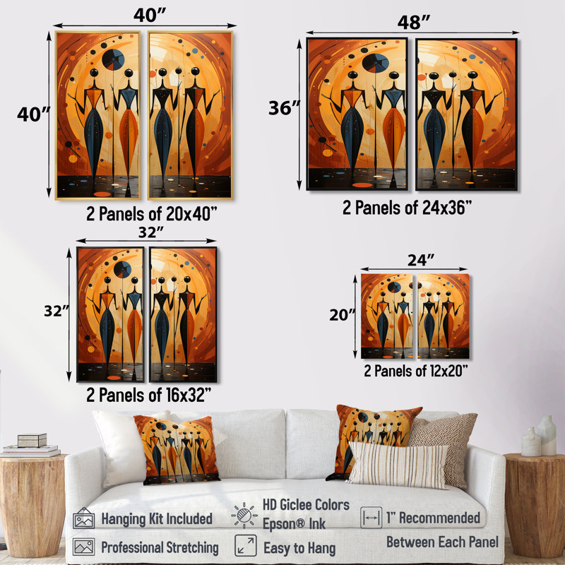 Art africain sur toile, "African Soulful III", Black, 36" H x 48" W, Impression encadrée flottante