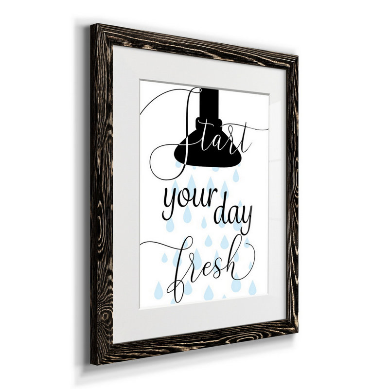 «Start Fresh» - Reproduction d'art textuel sur papier encadré, Noir, H 24 po x l 18 po x P 1,5 po