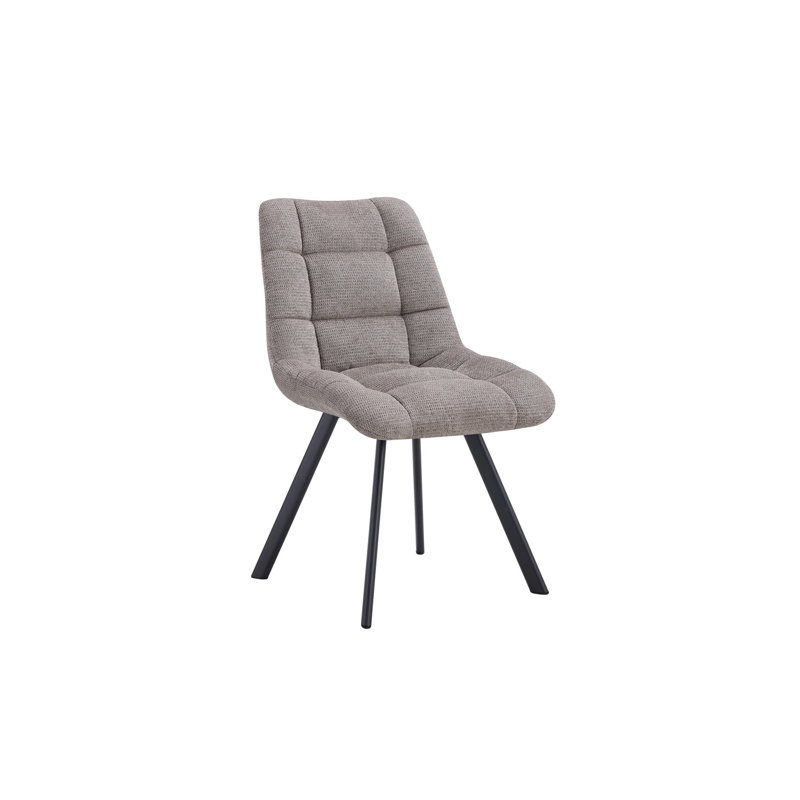 Ephemerine 49cm H Upholstered Metal Side Chair, Light Grey