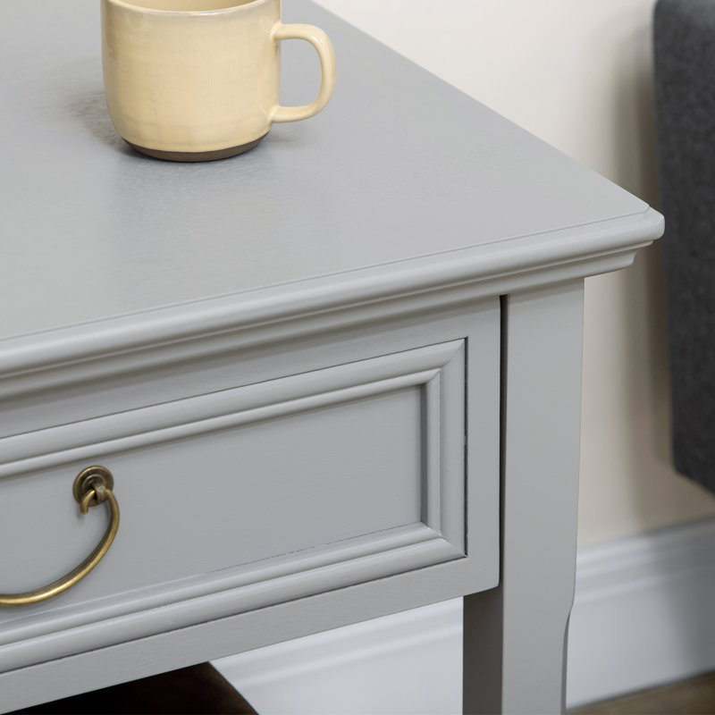 Akims End Table with Storage, Gray