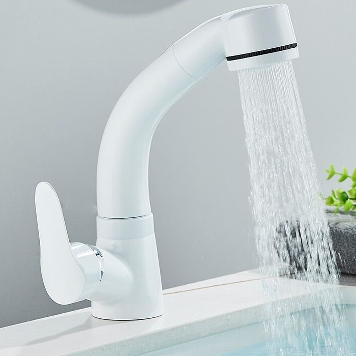 Juno Brass Deck-Mounted Bathroom Basin Mixer Faucet – Modern & Durable Design, White