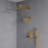 Wall Mount 12" High-Pressure Rainfall Shower Faucet, Dual Rainfall Shower Head System with Thermostatic Valve-103352447