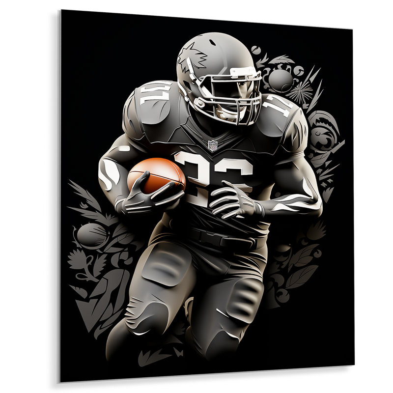 Football Day Glory in USA II - décoration murale en métal Football, H 32 po x l 24 po x P 1 po