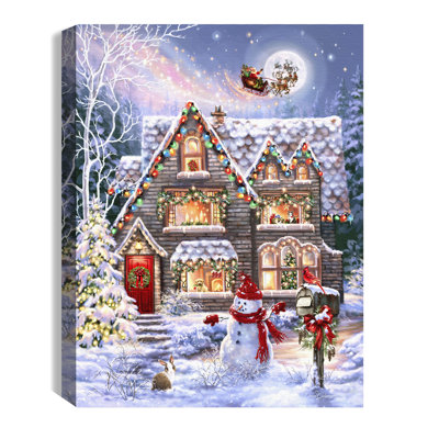 Ohler - Christmas House 8x6 Lighted Tabletop Canvas