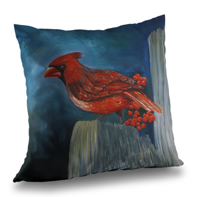 Redbreast Bird on a Branch Throw | Bedroom Wildlife – Throw Pillow Cover Only, Double-Sided Print, Insert Not Included