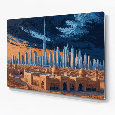 Cities Riyadh Saudi Arabia Blue Metal Wall Art