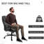 Grande et haute chaise de bureau ergonomique, capacité de charge maximale de 500 lb. Siège en lin, hauteur réglable, roues pivotantes, capacité de poids au design gris foncé. Ensemble de ressorts, pivotant, lin, confort