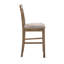 Sans accoudoirs, revêtu de lin, 2 chaises de salle à manger, bois en forme de X, brun clair et chêne antique, siège rembourré, hauteur de comptoir à hauteur standard, dossier croisé, couleur, siège uni
