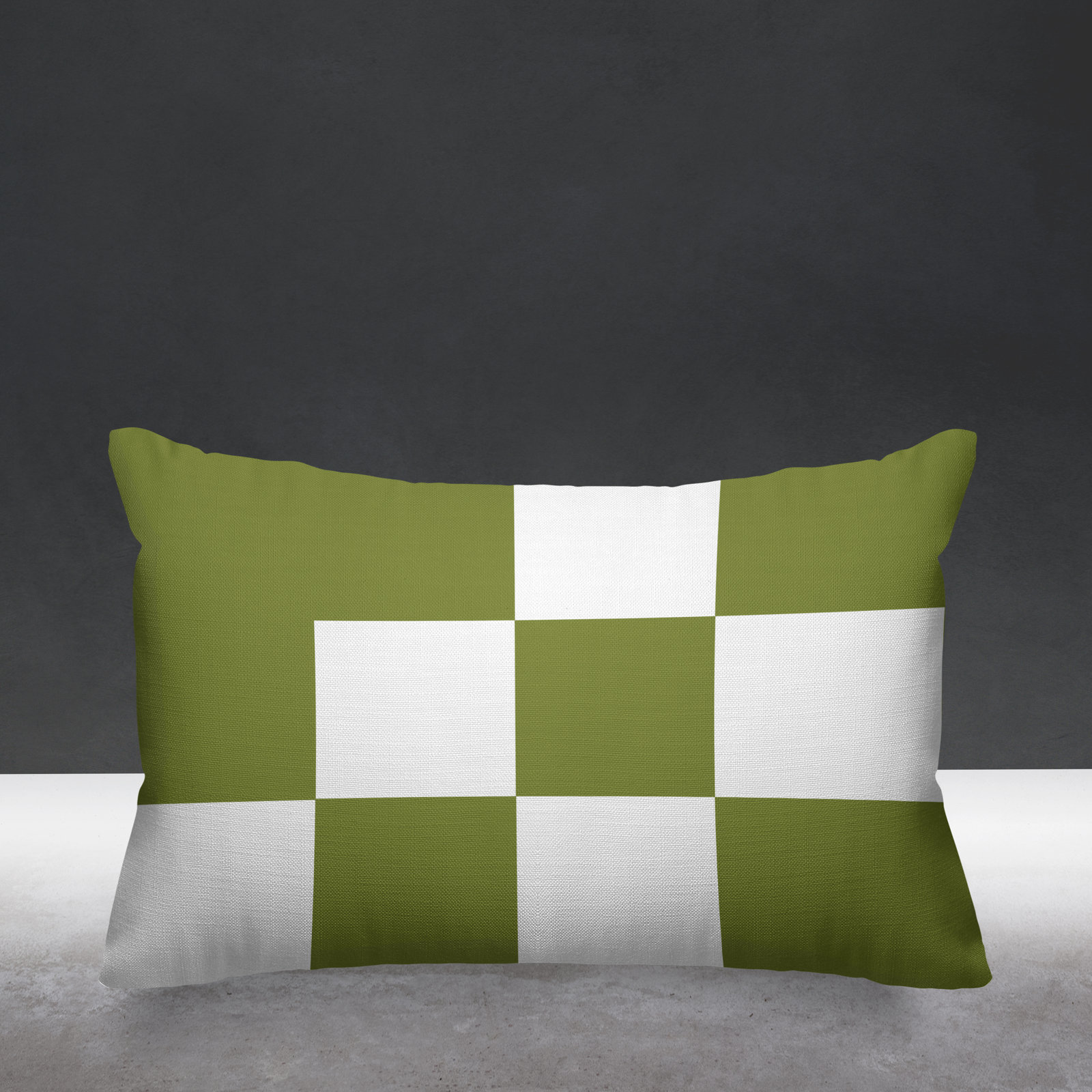 York Geometric Indoor/Outdoor Throw Pillow, Olive Green