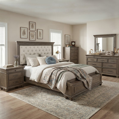 Baillons 6-Piece Bedroom Set (1 Bed + 2 Nightstands + 1 Chest + 1 Dreser + 1 Mirror)