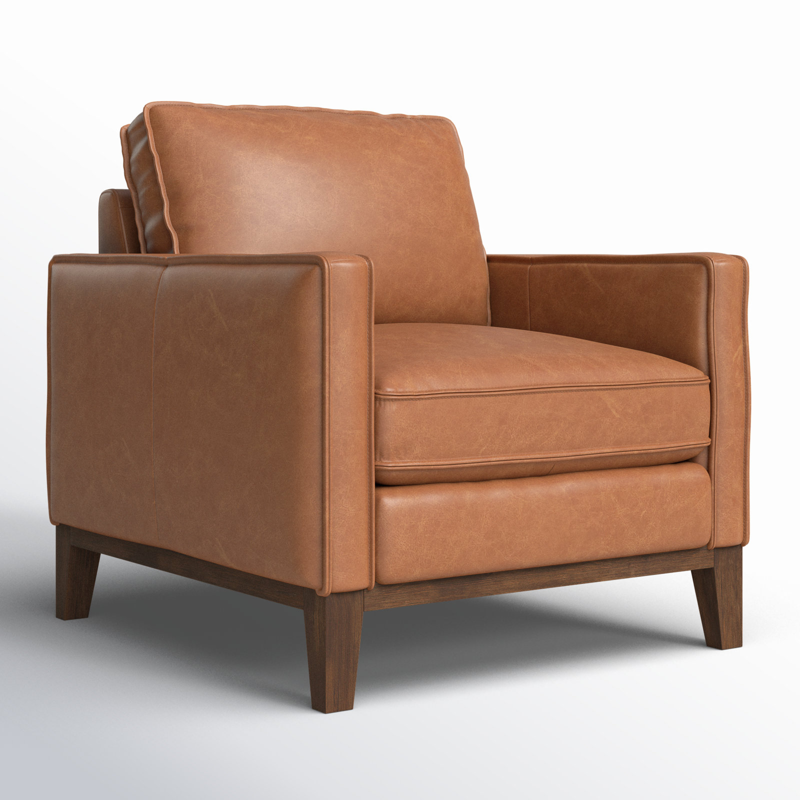 Cascades Genuine Leather Armchair, Chestnut Genuine Leather