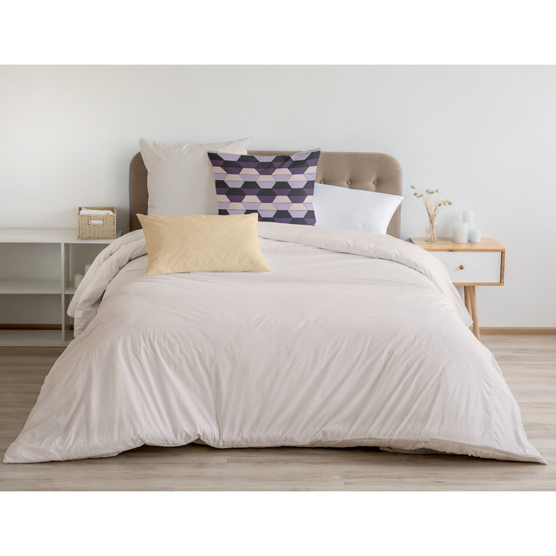 Coussin Bee and Comb, Mauve / noir géométrique, H 26 po x l 26 po
