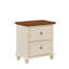 Table de chevet 22,9 po Mid-Century moderne avec station de recharge en bois massif brun et blanc