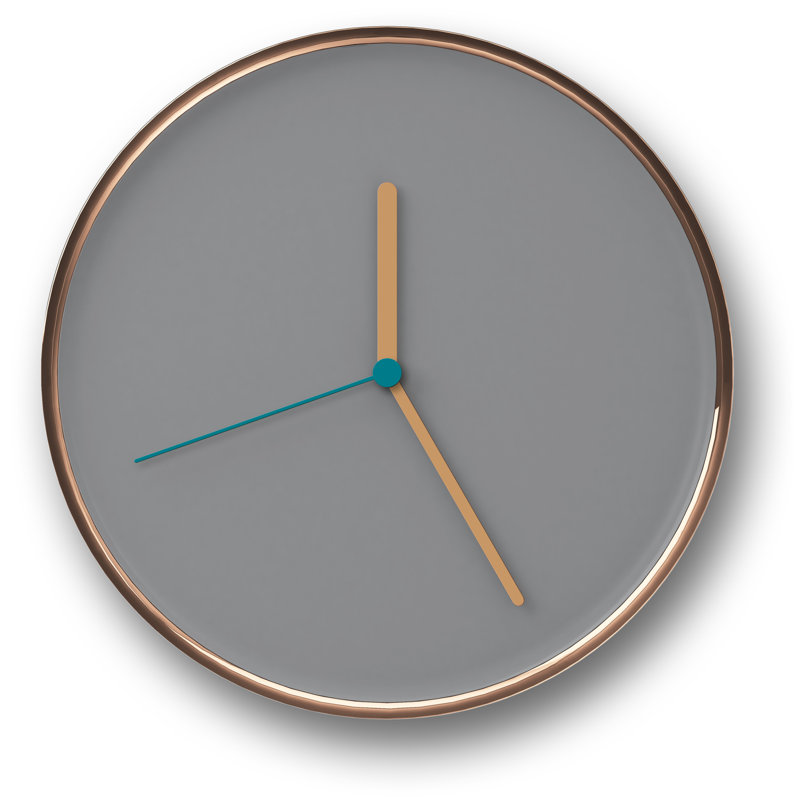 Metal Wall Clock, Copper / Grey