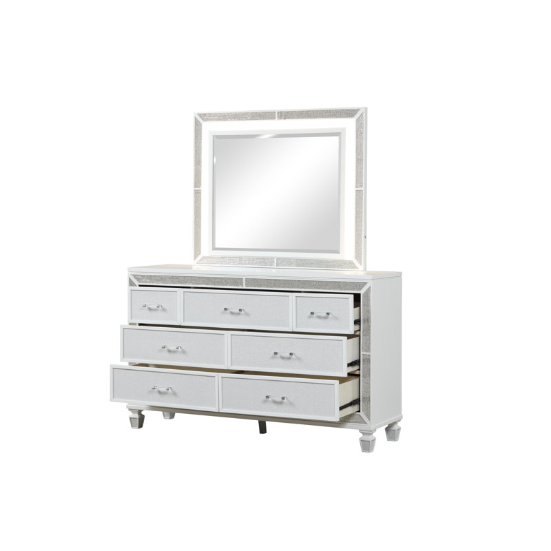 Flat Dresser Mirror, White
