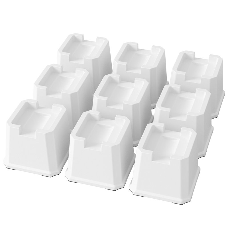 3 Inch Bed Risers Set of 9 for Wheels, White