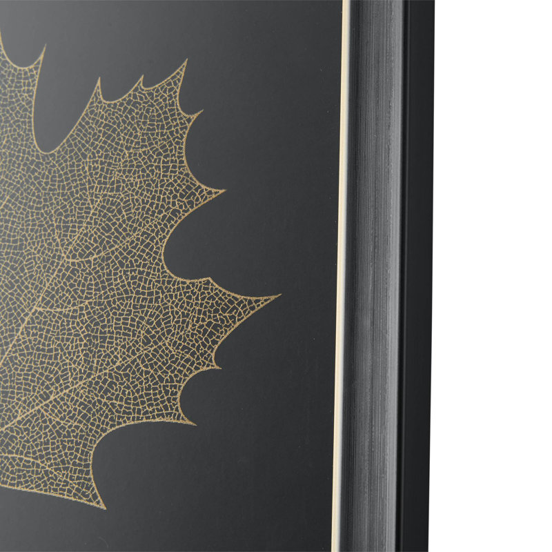 Gilded Trio Gold Metallic Leaf Framed Wall Art Set