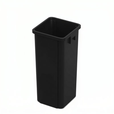 Poubelle carrée en plastique 23 pouces avec canaux d'aération