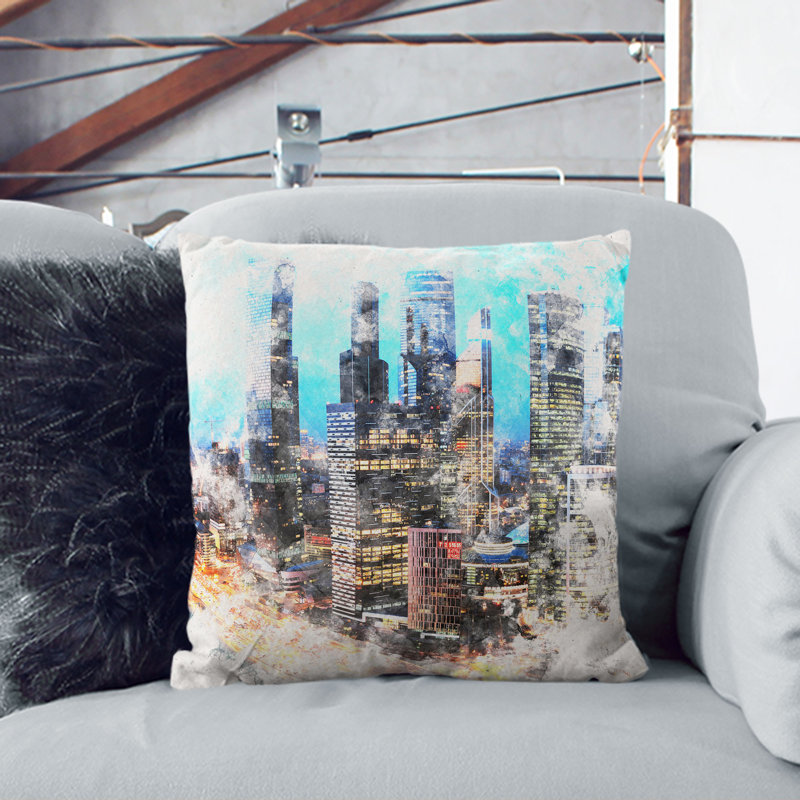 Abstract Square Throw Cushion, 40cm H x 40cm W x 15cm D