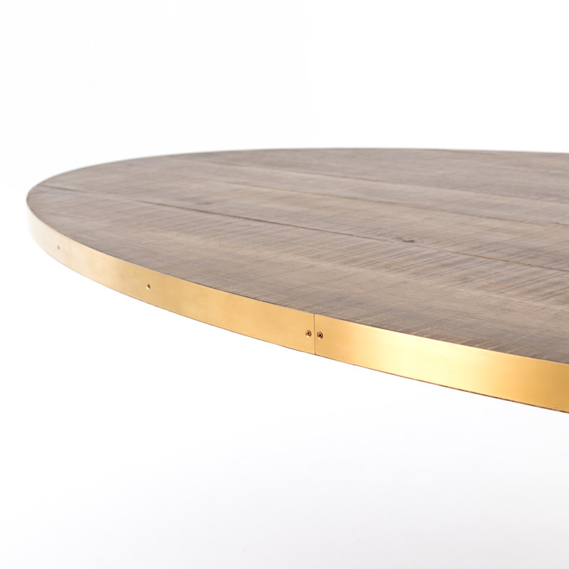 Evans Round Dining Table, Brass