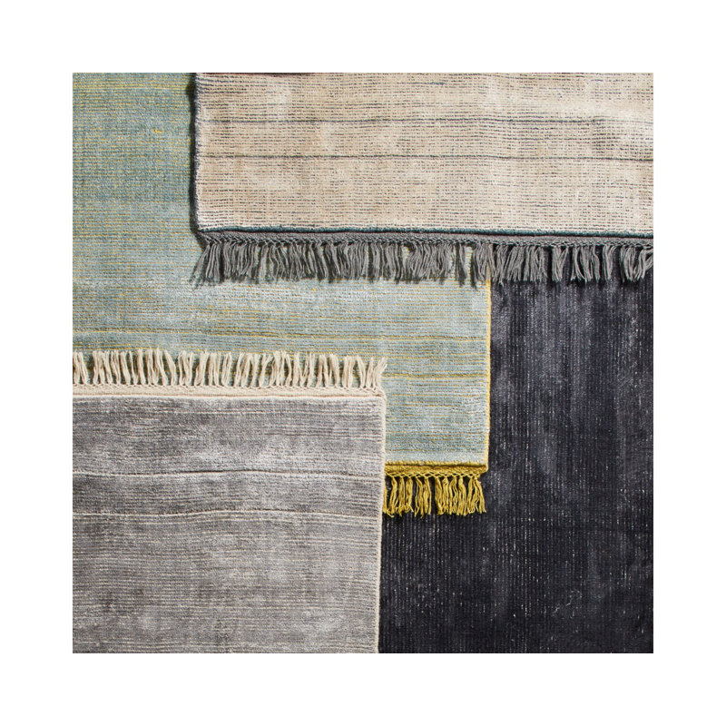 Fancy Area Rug in Indigo/Gray, Rectangle 5' x 8'
