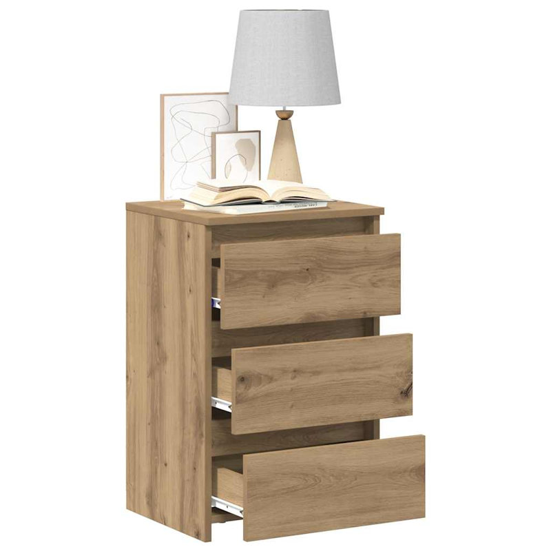 Cowlic Bed Cabinet 40x35x62.5 cm Engineered Wood, 2, Old Wood