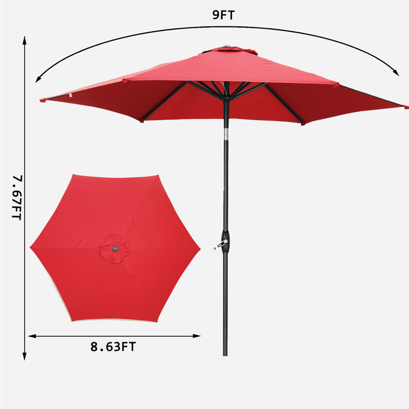 Parasol de marché 108 po, Rouge