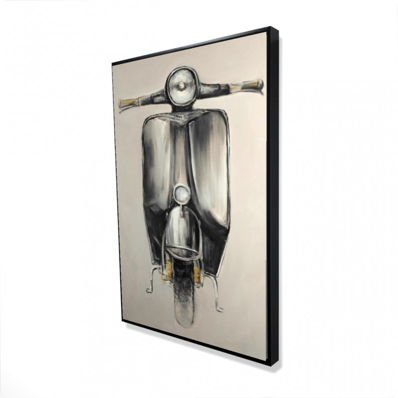 Petit imprimé sur toile noir, H 36 po x l 24 po