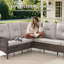  Ensemble de canapé modulaire d'extérieur en forme de L avec chaises de patio, repose-pieds et table basse Valierius-1753345897