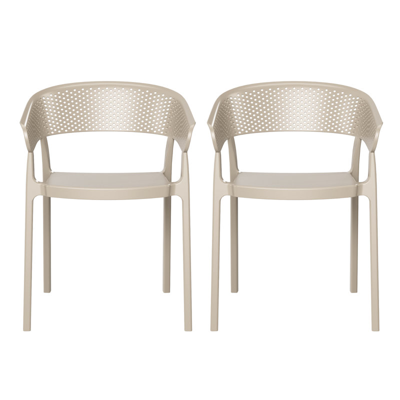 Chaise de salle à manger d'extérieur empilable, Sable