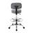 Fea Medical Drafting Stool, Gray Vinyl, Low Back And Padded Seat, Chrome-118318940