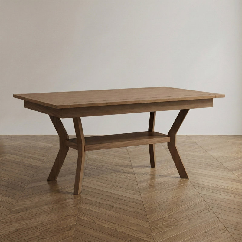 Gabaldon Solid Wood Base Dining Table, Brown