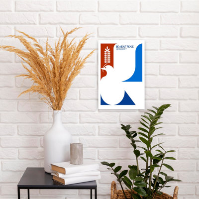 Peace Dove Be About Peace Abstract Contemporary Bird Wall Art Print