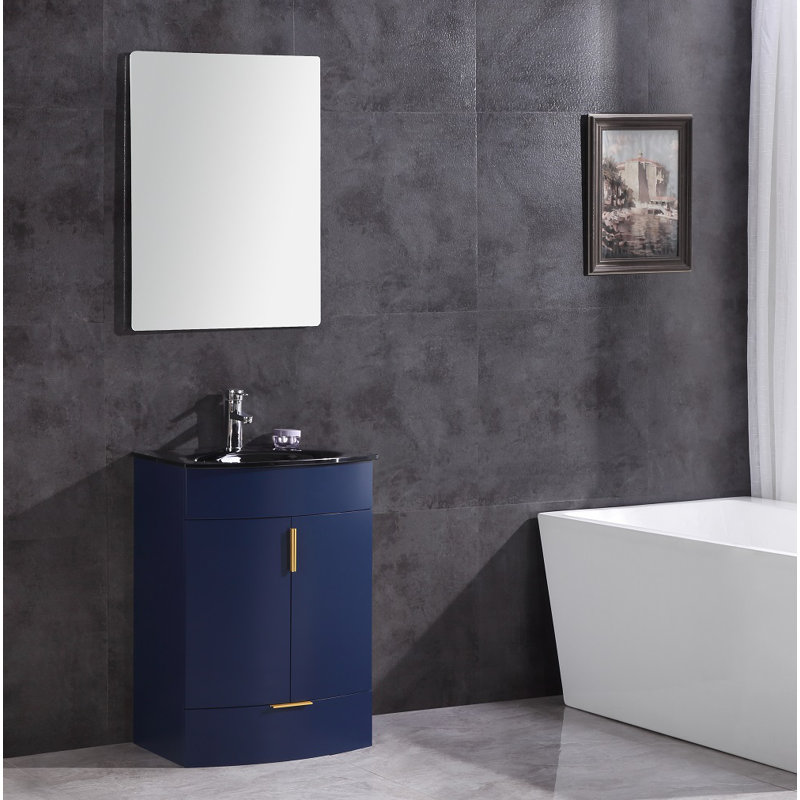 Ensemble de meuble-lavabo simple 24 po Boger, Bleu