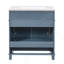 Meuble-lavabo de salle de bain 30 po avec lavabo en céramique, armoire de rangement en bois avec portes à fermeture douce, style rétro, bleu-496878932