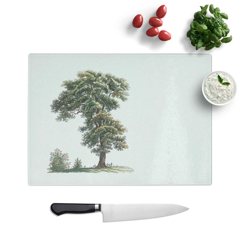 Tempered Glass Tree Illustration by Pierre-Joseph Redoute Chopping Board, 28.5 cm W x 20 cm L