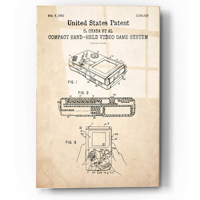 Hand-held Game System Patent Parchment - Unframed Drawing Print -  Williston Forge, 7F4FF21F2CD942E48F377498BEC1DD18