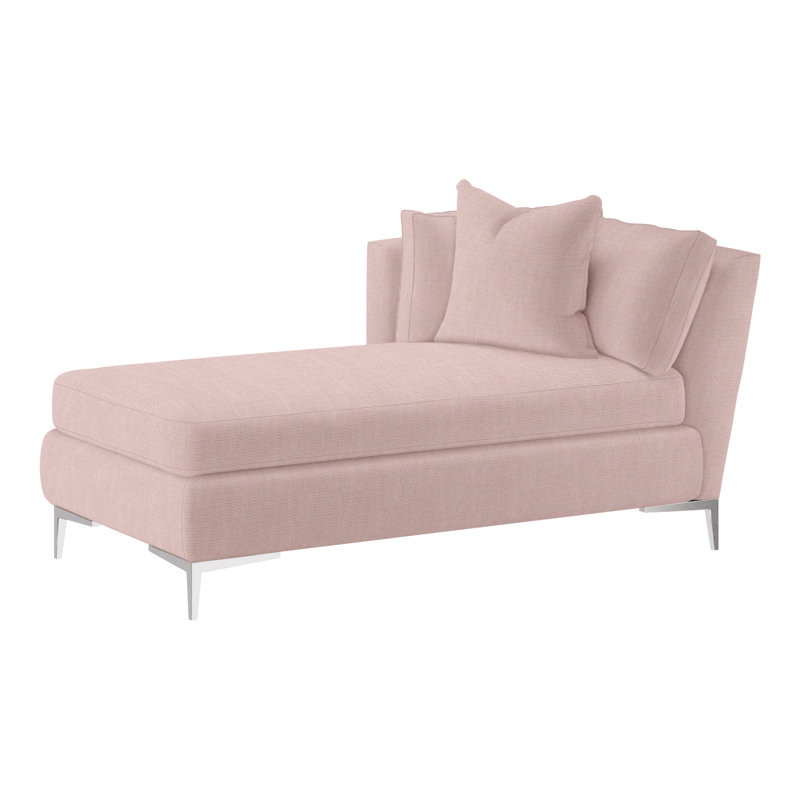 Aiden Chaise Lounge, Polished Stainless, Left Hand Facing, Dutton Indigo (Performance fabric) 1352-54