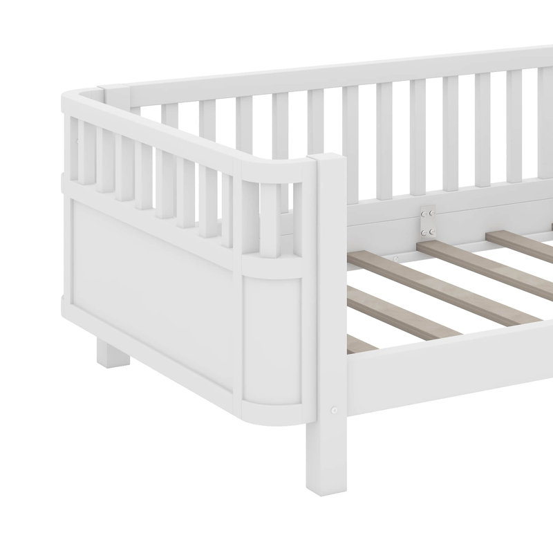Twin Size Wood Platform Bed, Twin, White